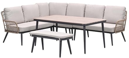 Wicker lounge-diningset Allasio - 9 persoons - Garden Impressions