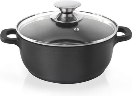 Kookpan Graniet met Glazen Deksel GRANDE 16 cm, 1,4 l - Kookpot - Soeppan