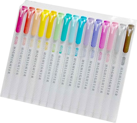 Fluorescerende Markers met Dubbele Punt – Set van 15 – Pastel Highlighters – Voor Studeren, Planning & Kantoor