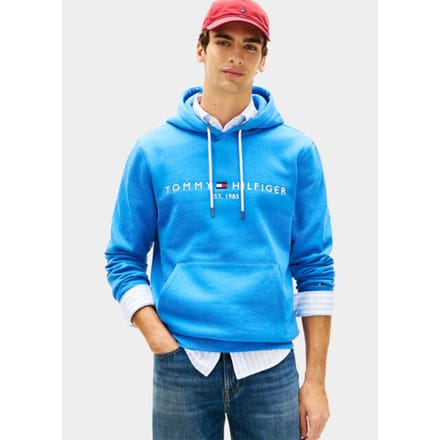 Tommy Hilfiger Tommy Logo Hoody Blue Orbit Größe: M | Kaputzenpullis Outlet | Herren | Blau