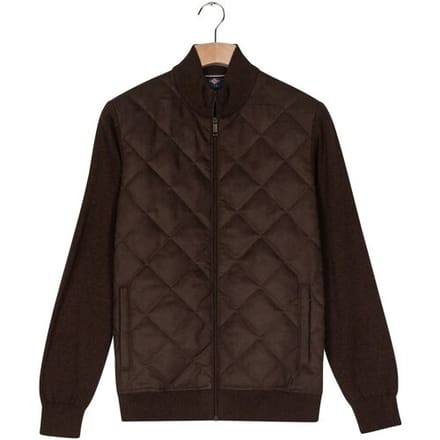 Baileys Vest Fullzip Front Suedine Diamond Stitch Slightly Padded And Quilted Dark Brown / male