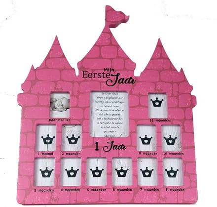 Fotolijst meisje - mijn eerste jaar - kasteel - roze