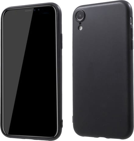 Peachy Matte Flexibele TPU Case geschikt voor iPhone XR - Zwart