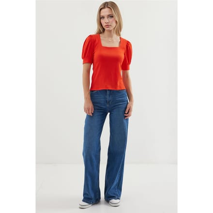 Slim Fit Vierkante Hals Blouse