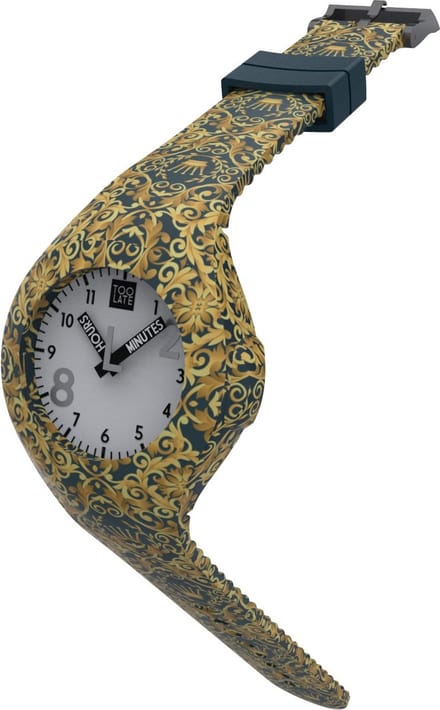 TOO LATE - siliconen horloge - MASH UP DECOR Medium - Ø 40 mm - Royal