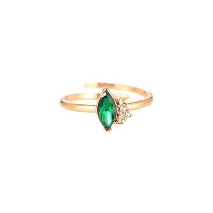 Bijoutheek Ring (Sieraad) Serena Oral Diamond Groen (One Size) Goud