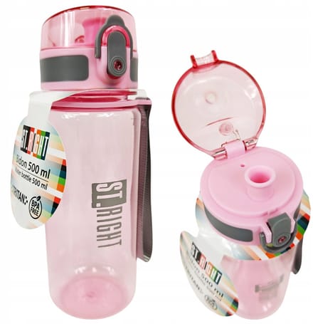 St.Right Bidon 500 ml - Drinkfles Roze & Grijs voor Kinderen