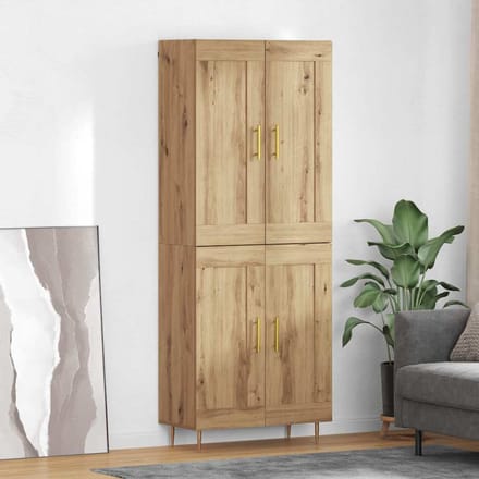vidaXL - Highboard - Artisan - Eiken - 69,5 - x - 34 - x - 180 - cm - Bewerkt - hout