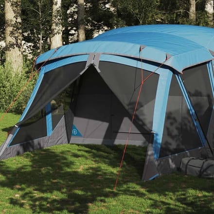 Tente de camping 4 personnes avec auvent Bleu Imperméable