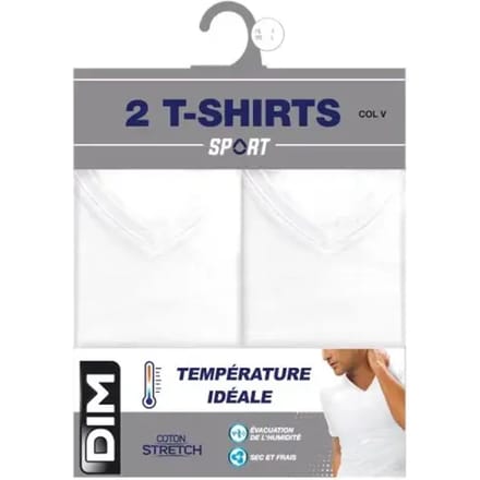Set van 2 V-hals T-shirts DIM Regul'Activ Sport