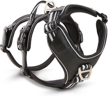 Veiligheidsharnas voor Honden, maat 55-65 cm, zwart/zilver