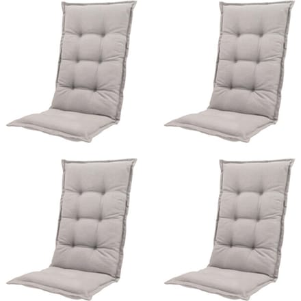 Madison - Tuinstoelkussen Hoge Rug Napels taupe - Ca. 123x50 cm - Set van 4