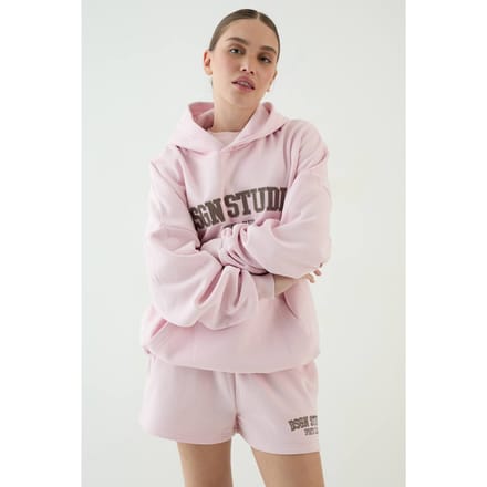 Dames Dsgn Studio Applique Oversized Hoodie | Lichtroze | Maat: XS