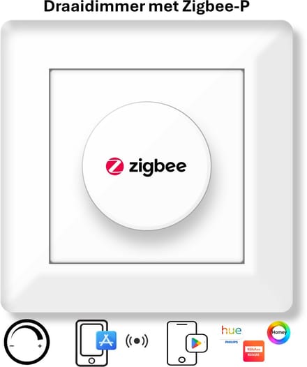 Freelux Draaiknop | Zigbee-P | Led Dimmer | 230VAC - 250VA/1,1A | Signaal wit glans