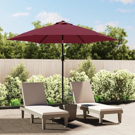 vidaXL - Parasol - met - metalen - paal - 300 - cm - bordeauxrood