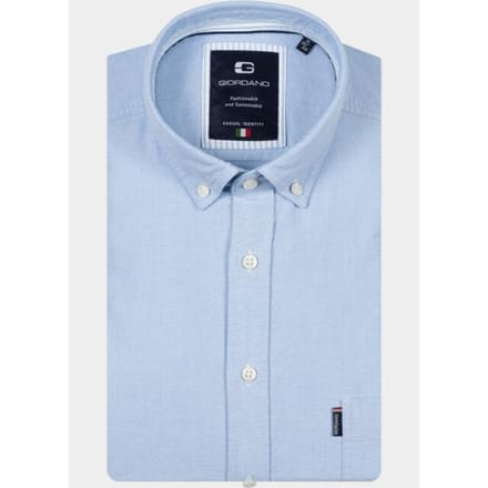 Giordano Overhemd heren Blauw Brando Long Sleeve Button Dow 617052/61