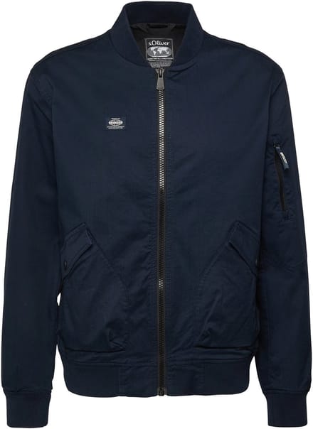 s.Oliver - male - Sportief twill blouson jack met geribde manchetten