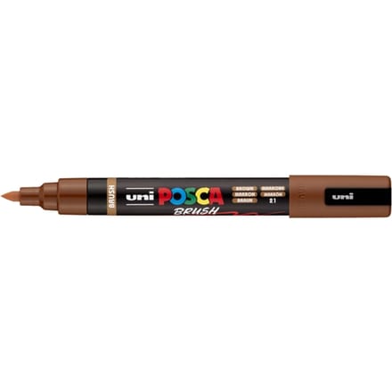 Uni Posca Brushmarker PC5BR Bruin - Brushpunt 1-4 mm