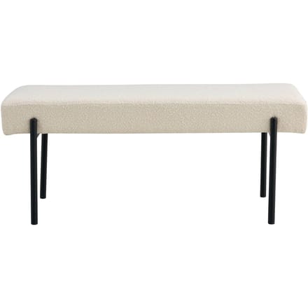 House Nordic Bankje Swindon Bouclé Wit 100x36x42,5cm