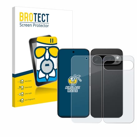 BROTECT - Screenprotector voor Google Pixel 9 Pro XL (Voor+Achter) - Folie Beschermfolie Beschermglas matte