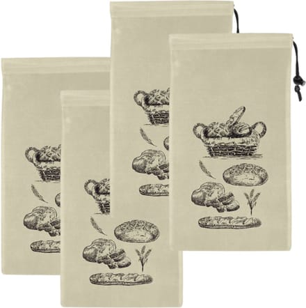 Quttin Broodzakken - 4 Stuks - 25x45 cm - Gerecycled Plastic