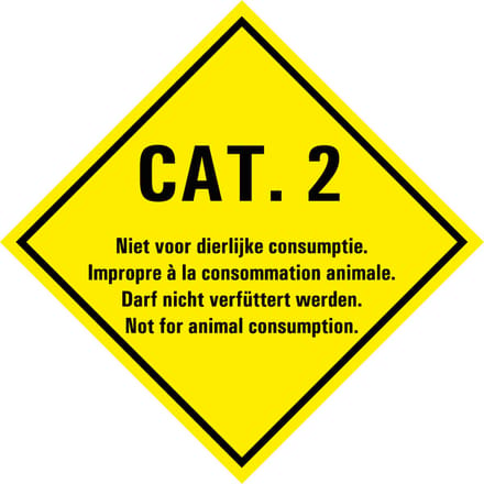 Categorie 2 sticker met tekst 100 x 100 mm