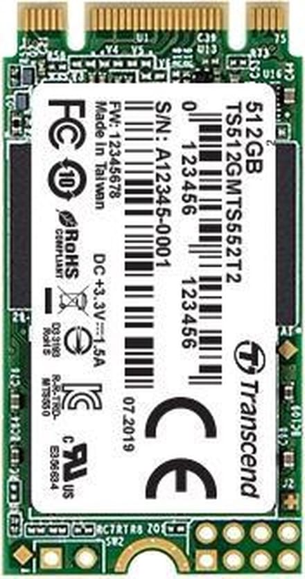 Transcend MTS552T2 64 GB SATA M.2 SSD 2242 harde schijf SATA 6 Gb/s Industrial TS64GMTS552T2