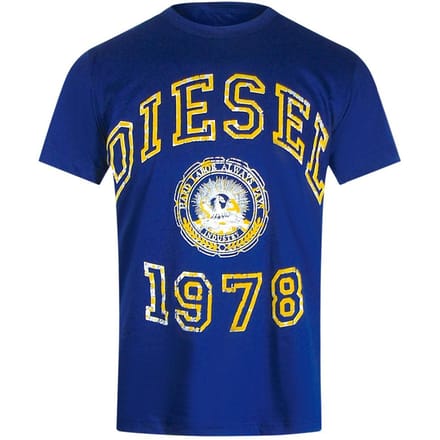 Diesel Heren 1978 Design Groot T-Shirt (Marineblauw)