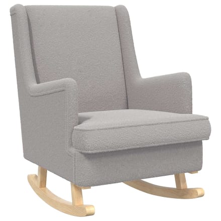 vidaXL - Schommelstoel - Lichtgrijs - 62 - x - 80 - x - 85 - cm - Bouclé