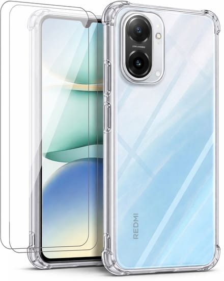 Hoesje geschikt voor Xiaomi Redmi A5 4G / POCO C71 4G - 2x Screenprotector Glas - Shockproof Transparant