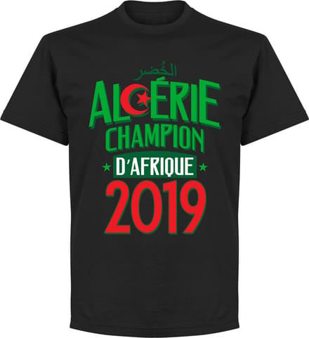 Algerije Afrika Cup 2019 Winners T-Shirt - Zwart - M