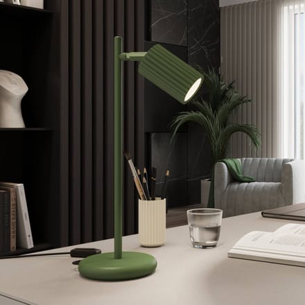 SOLLUX LIGHTING Tafellamp ALORA, hoogte 43 cm, olijfgroen, metaal, GU10