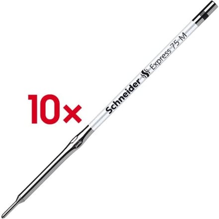 Balpenvulling schneider 75 express medium zwart | 10 stuks