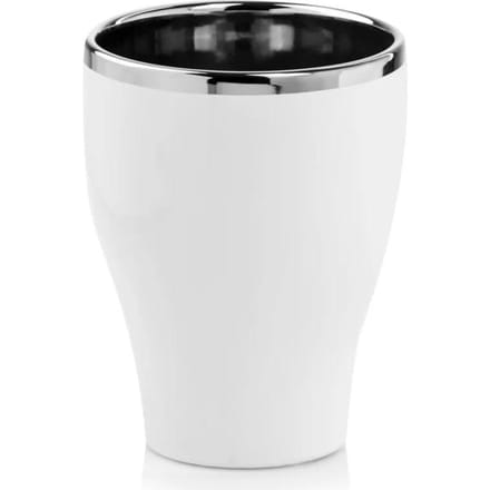 Polnix Serie - Keramische Overschaal - 14x18 cm - Wit en Zilver - Uniek Ontwerp