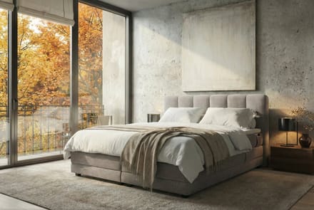 Mörgenn Elektrische Boxspring PURE - Pocketvering - Beige (Flow 02) - 90x210