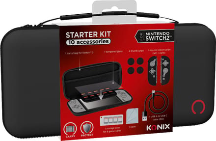 Switch 2 startpakket - beschermcase - screenprotector - grips - gamecase - USB kabel
