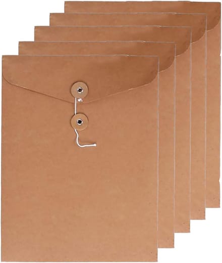 Kraft Papieren Mappen met Projectzakken voor Documenten - A4 Formaat, Set van 5, Organiseer je Documenten Efficiënt