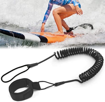 Surf Leash - Surfboard Leash - Elastische Voet Leash - 2-Pack - Intrekbaar - Veiligheidslijn - Surfboard, Stand Up Paddle Board Voet Leash - Zwart