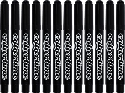 Colortime stift,  5 mm lijn, zwart, 12 stuks