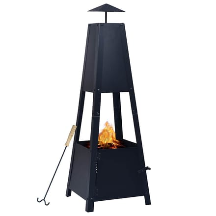 vidaXL - Vuurplaats - 35x35x99 - cm - staal - zwart