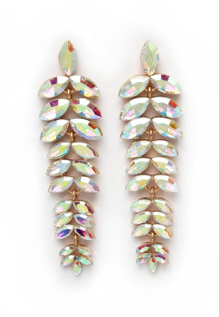 AVANT-GARDE PARIS Oorbellen - Cascading Leaf Drop - 1 stuk - Multicolour met gouden plating