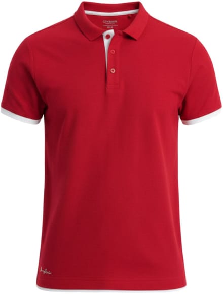 OMBRE Polo - Slim Fit - Katoen - Korte Mouw Rood S