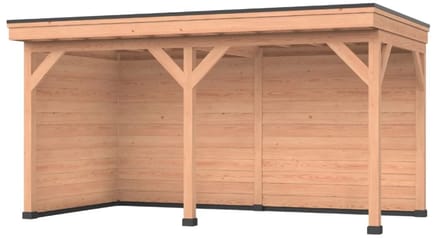 Douglas overkapping, 600 x 250, Met achterwand en zijwand, Westwood Comfort Basic