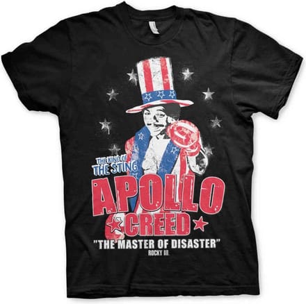 Rocky Heren Tshirt -S- Apollo Creed Zwart