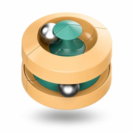 Stressverlagende spinner – compact fidgetspeeltje - Geel