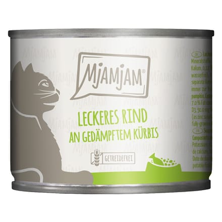 6x200g MjAMjAM lekker rund op gestoomde pompoen kattenvoer nat