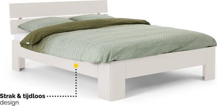 B Bright Fresh 450 Bed met Hoofdbord 90x200cm - Bedframe Wit - Eenpersoonsbedden - Instaphoogte: 45cm