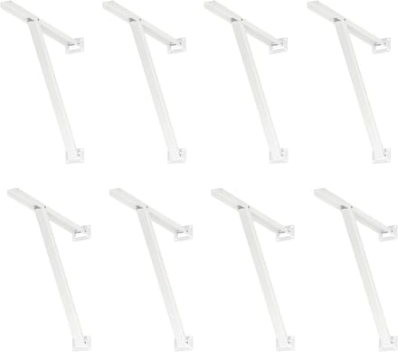 8 x siwitec kantelbeugel in wit, plank voor schuine plafonds, draagvermogen 200 kg, plankbeugel