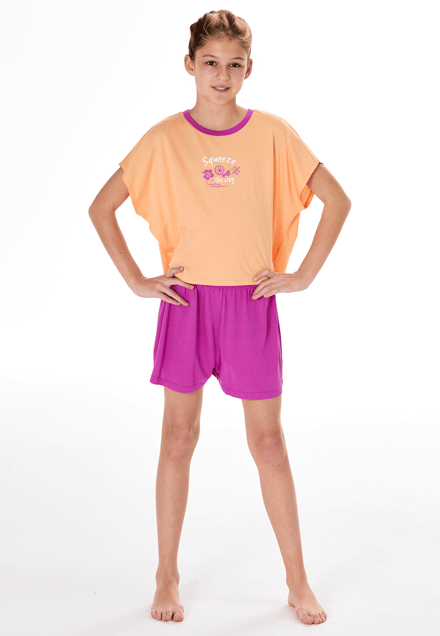 Korte pyjama Citrus perzikoranje - Teens Nightwear 176