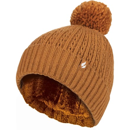 Heat Holders - Thermische muts voor dames met pompon - Mosterd